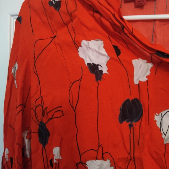 Hugo Boss Red Floral Blouse - Picture 2 of 4